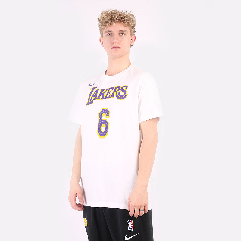 мужская белая футболка Nike Los Angeles Lakers NBA T-Shirt DR6380-106 - цена, описание, фото 3